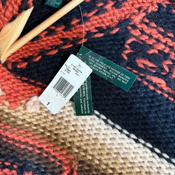 Ralph Lauren Southwestern Hand Knit Fringe Poncho Lauren Ralph Lauren Sz 1 - Picture 6 of 8